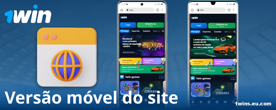 Versão para navegador do site móvel do 1Win para brasileiros