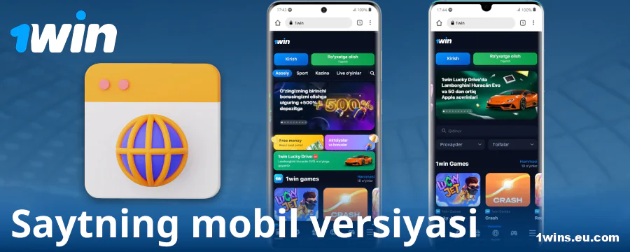 O‘zbekistonliklar uchun 1Win mobil saytining brauzer versiyasi