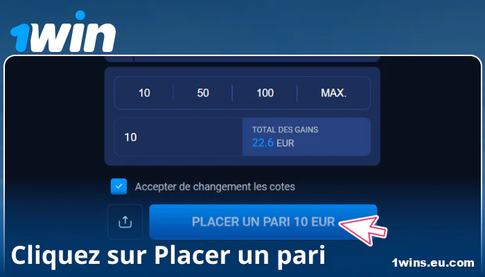 Confirmez votre pari sur 1Win FR