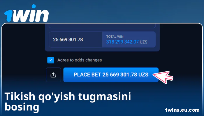 1Win UZ dagi tikishingizni tasdiqlang