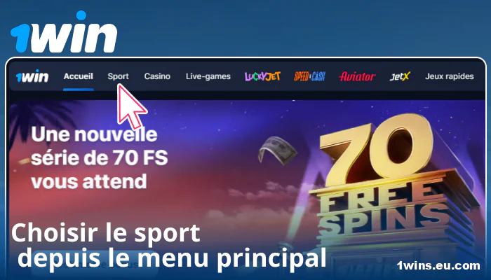Choisissez une catégorie sportive sur 1Win FR