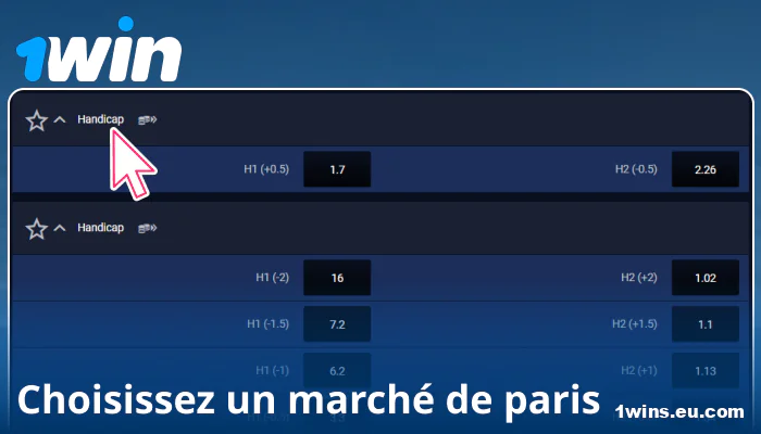 Choisissez un marché de paris sur 1Win France