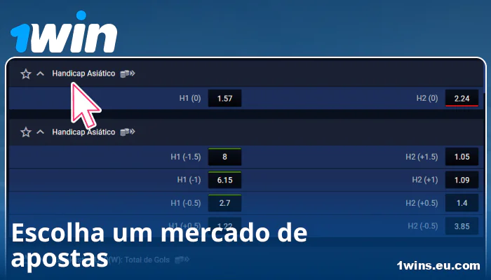 Escolha um mercado de apostas no 1Win Brasil