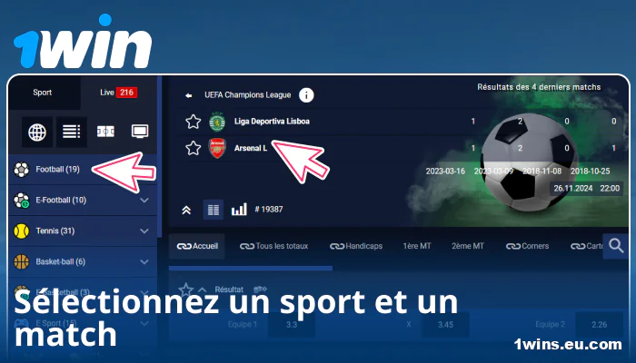 Choisissez un événement sportif sur 1Win FR