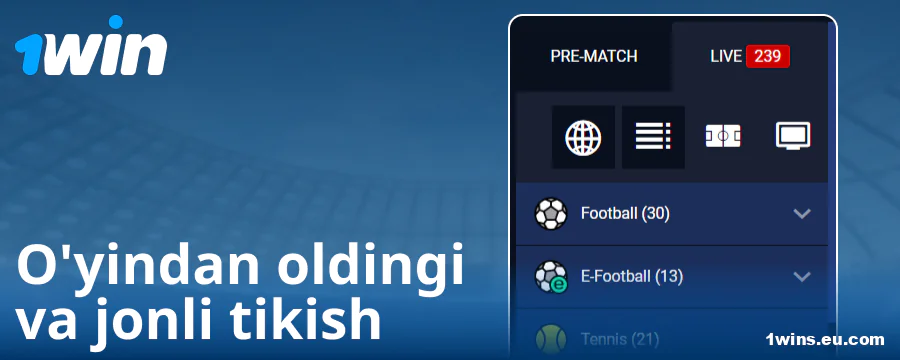 1Win UZ saytidagi musobaqa turlari