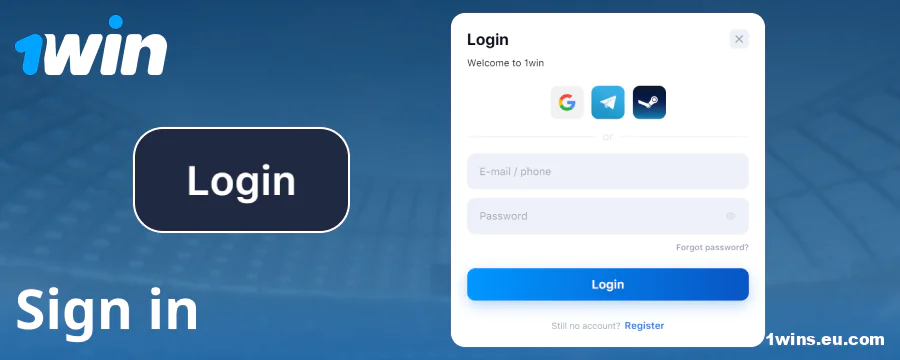 Log in to your 1Win account