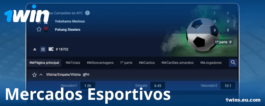 Mercados de apostas para apostadores do 1Win Brasil