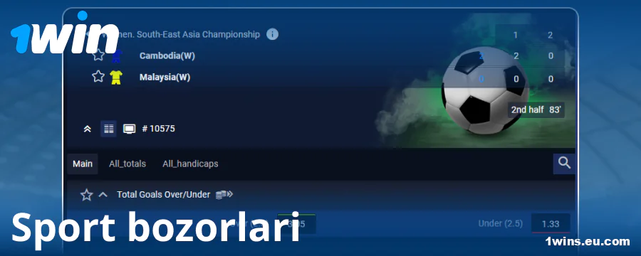 1Win O‘zbekiston bettorlari uchun bozorlar