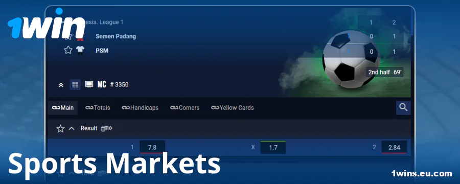Betting markets for 1Win bettors