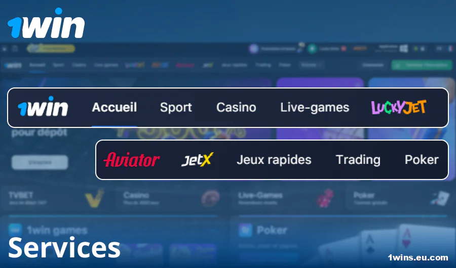 Fonctionnalités du site 1Win France