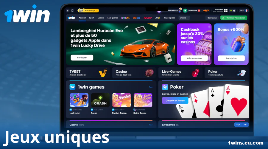 Jeux exclusifs 1Win pour les joueurs français