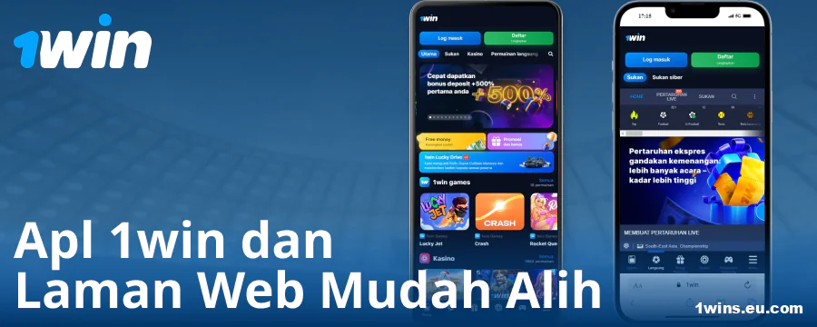 Aplikasi mudah alih untuk pemain 1Win