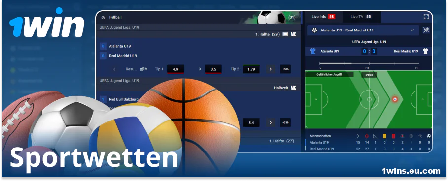 Auf Sport wetten im Online-Buchmacher 1Win DE