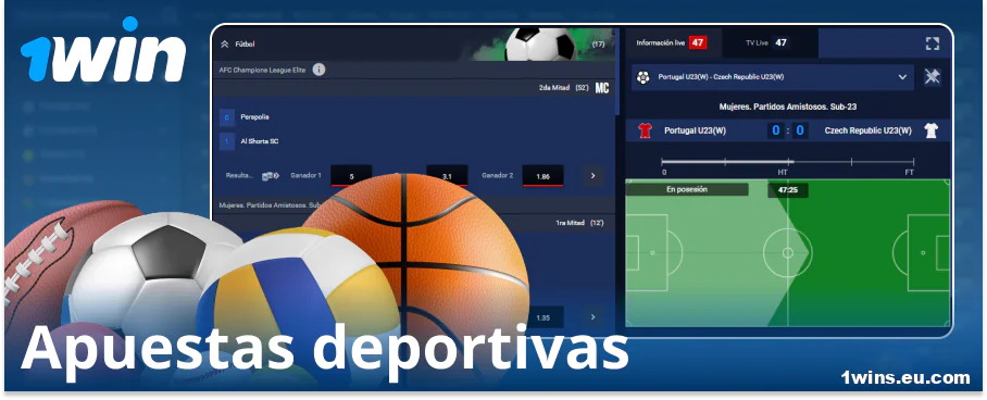 Apostar en deportes en el corredor online 1Win ES
