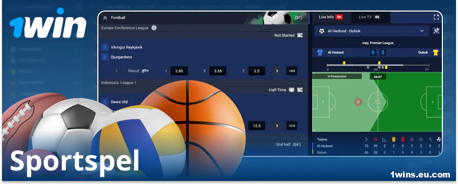 Satsa på sport hos online-bokmakaren 1Win SE