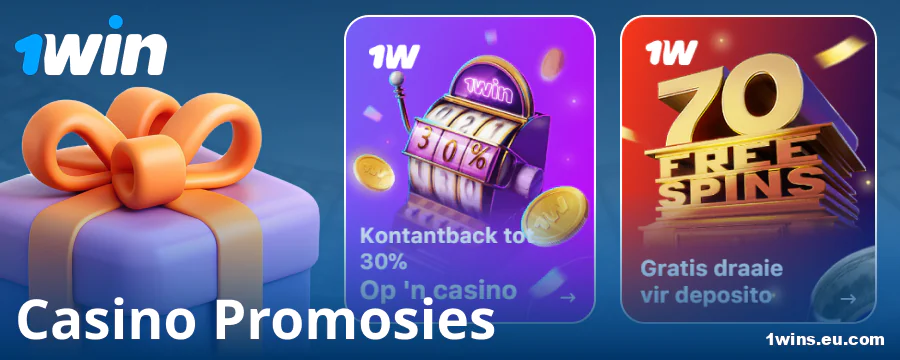 Casino bonusse vir 1Win spelers