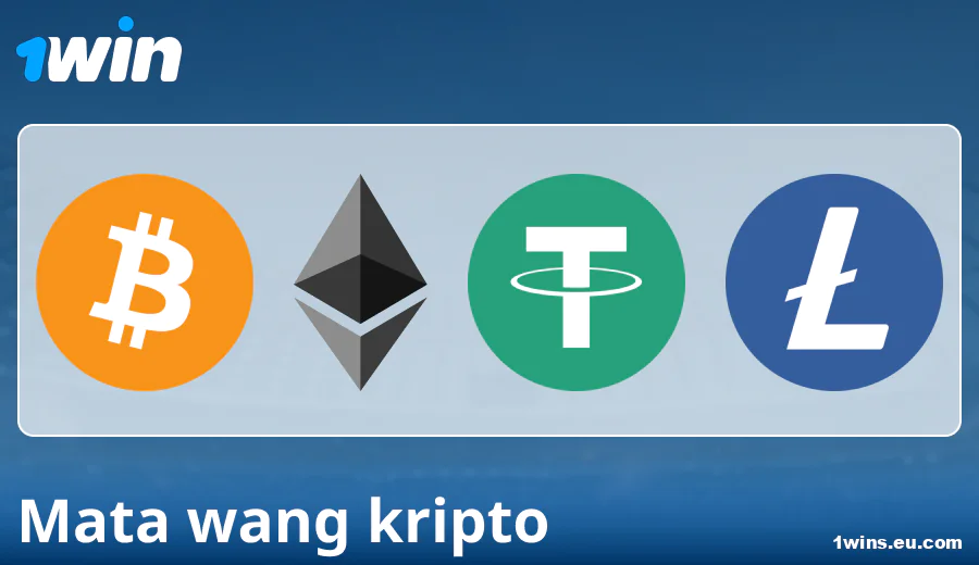 Ciri pembayaran melalui mata wang kripto di 1Win