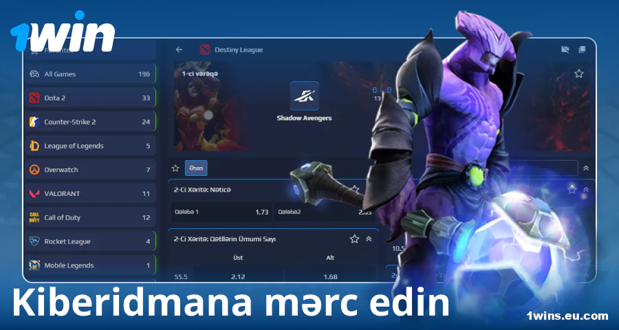 Azərbaycanlı bettorlar üçün e-idman mərcləri 1Win