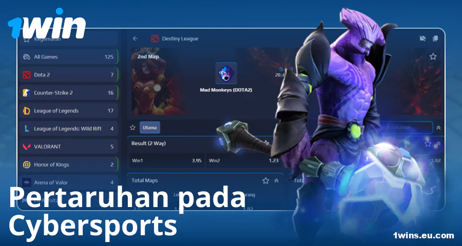 Pertaruhan e-sukan untuk petaruh 1Win