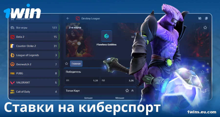 Е-спортивные ставки для российских бетторов 1Win