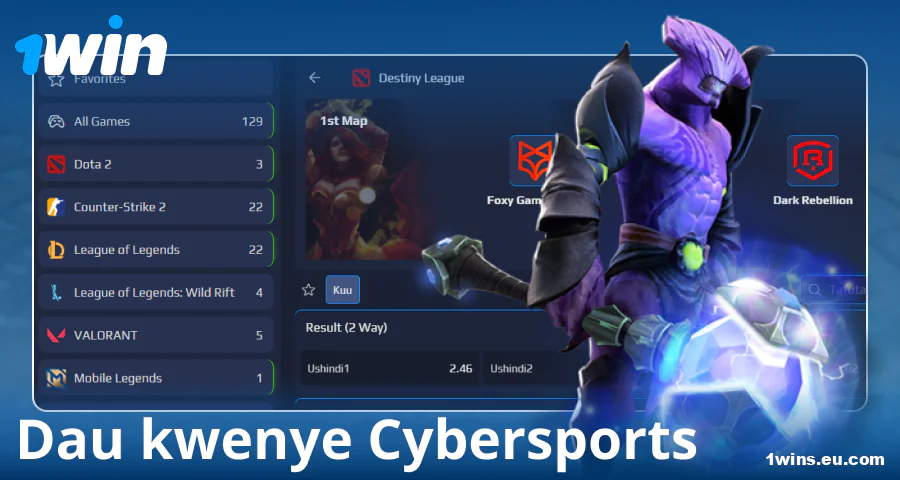 Kubashiri Michezo ya E-sports kwa Wabashiri wa 1Win
