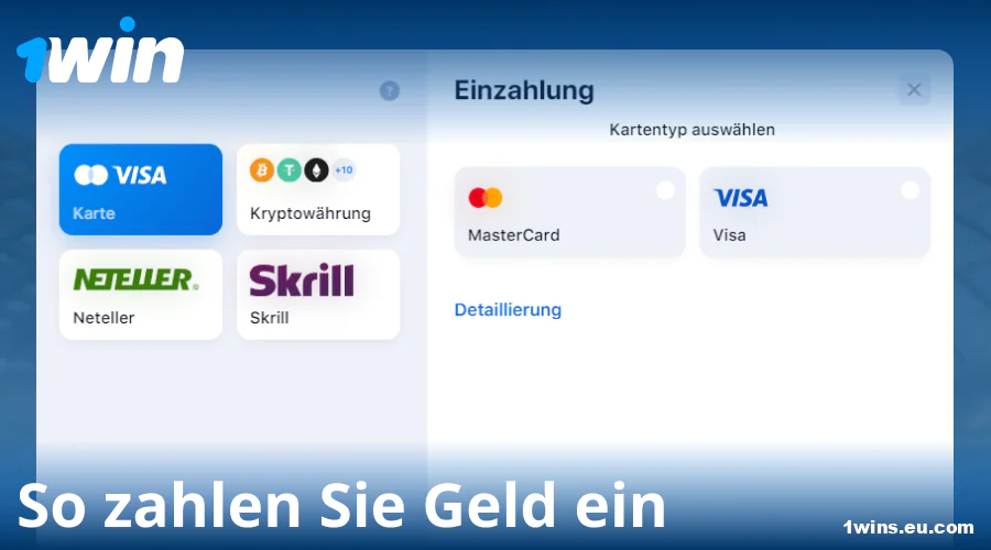 Anleitung für Einzahlungen bei 1Win Deutschland