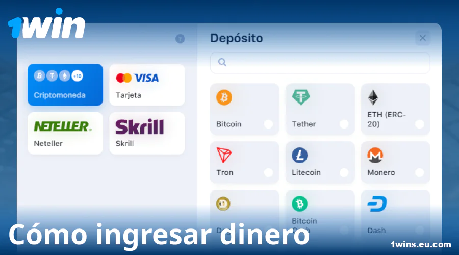 Manual de depósitos en 1Win España
