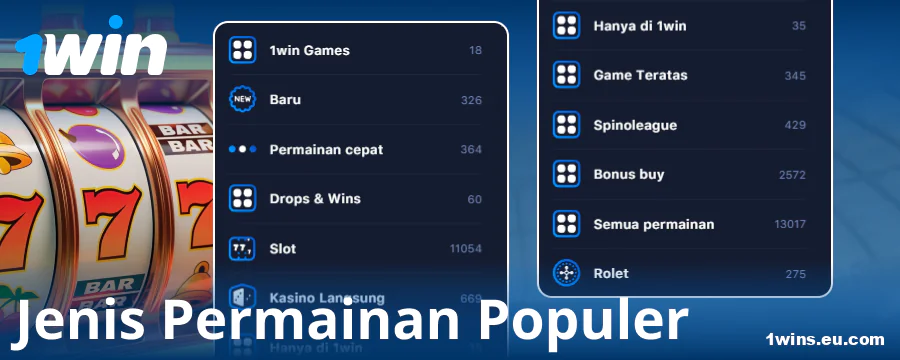 Jenis Permainan di Kasino Online 1Win Indonesia