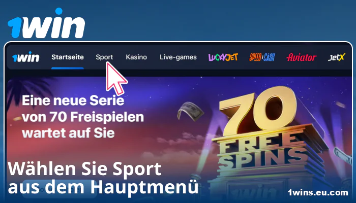 Wählen Sie eine Sportkategorie bei 1Win DE