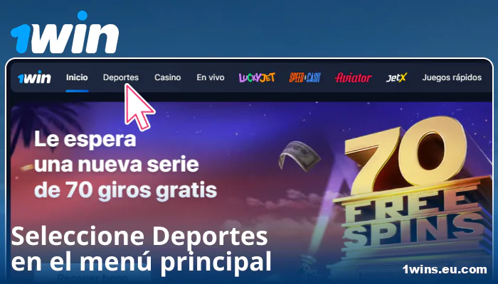 Elija una categoría deportiva en 1Win ES