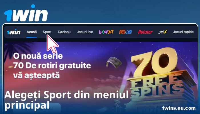 Alegeți categoria sportivă la 1Win RO
