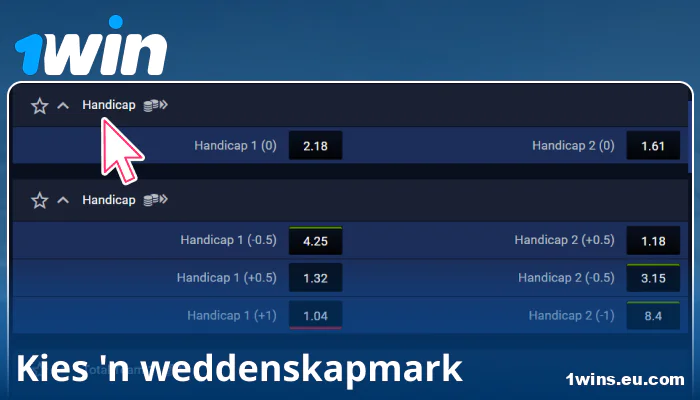 Kies 'n weddemark op 1Win