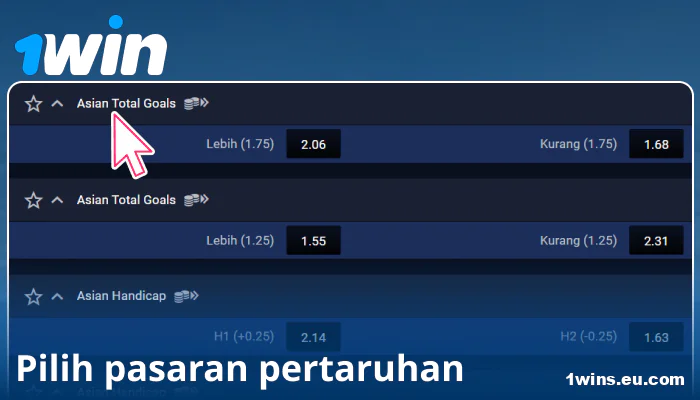 Pilih acara sukan di 1Win