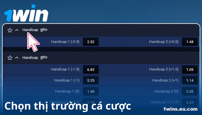 Chọn thị trường cược tại 1Win VN