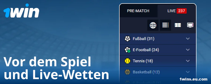 Wettbewerbsarten auf der Website 1Win DE