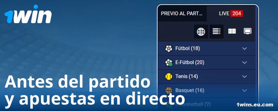 Tipos de competiciones en el sitio 1Win ES