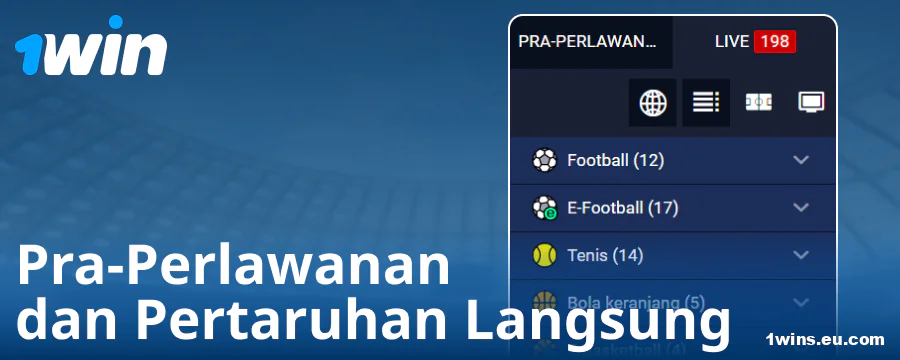 Jenis pertandingan di laman web 1Win