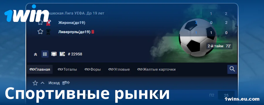 Рынки ставок для бетторов 1Win Россия