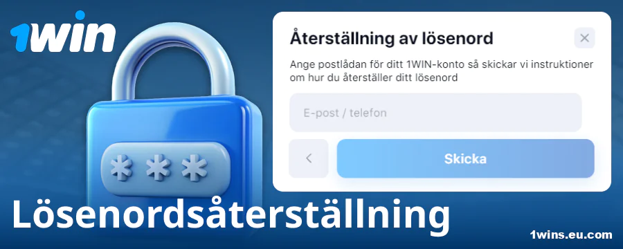 Ändra lösenord på sajten 1Win SE