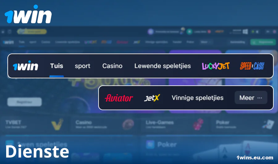 Kenmerke van die 1Win webwerf