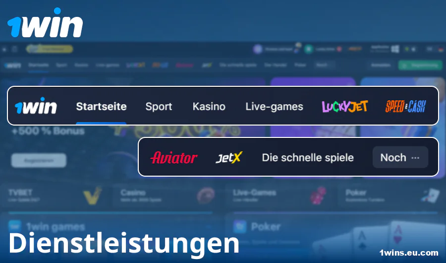 Funktionen der 1Win-Website Deutschland