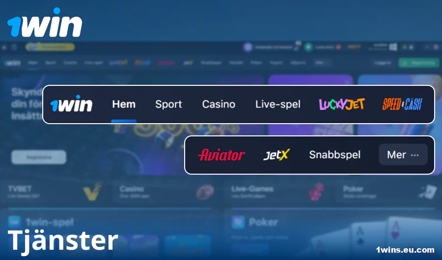 Funktionalitet på 1Win Sverige-sajten