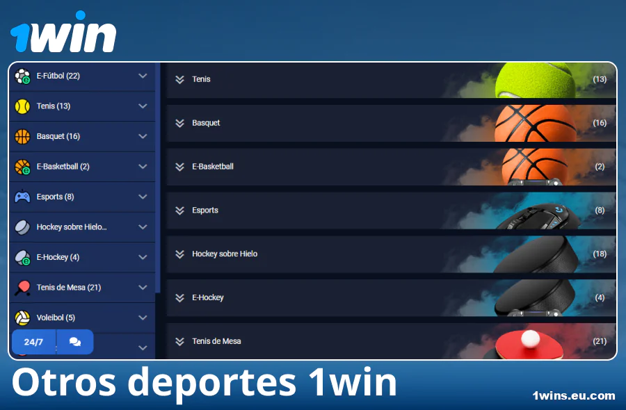 Deportes disponibles en el corredor 1Win España