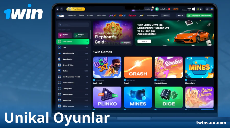 Azərbaycanlı oyunçular üçün eksklüziv 1Win oyunları