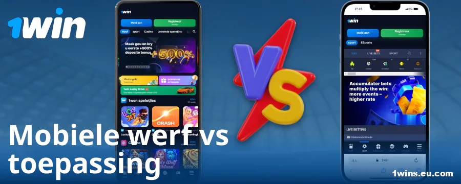 Vergelyking van die 1Win app en browser