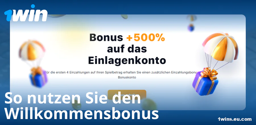 Anleitung zum Willkommensbonus bei 1Win DE