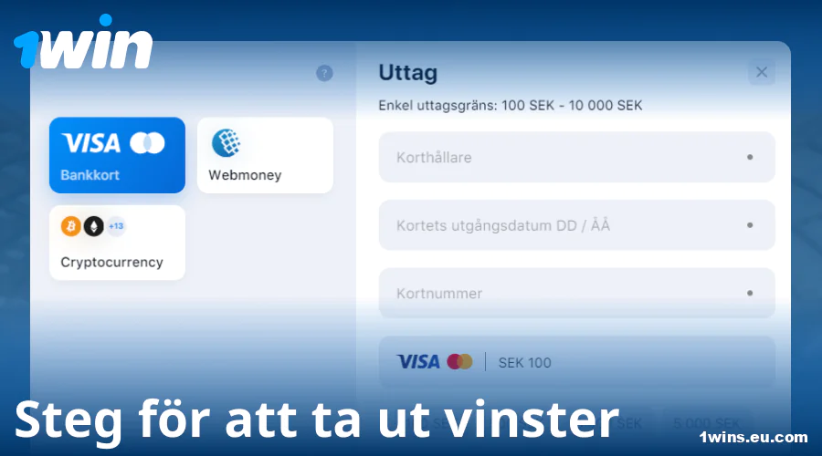 Instruktion för uttag på 1Win Sverige