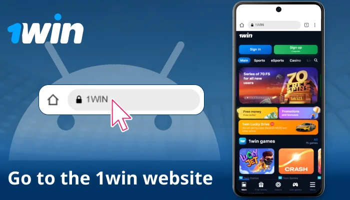 Access the official 1win site from Android phone