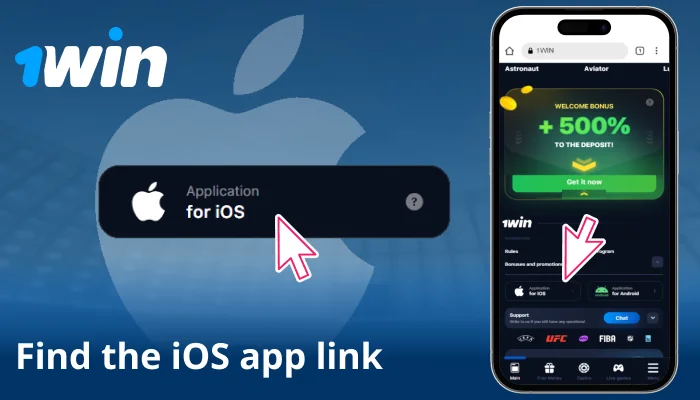 Select the iOS symbol at the homepage bottom