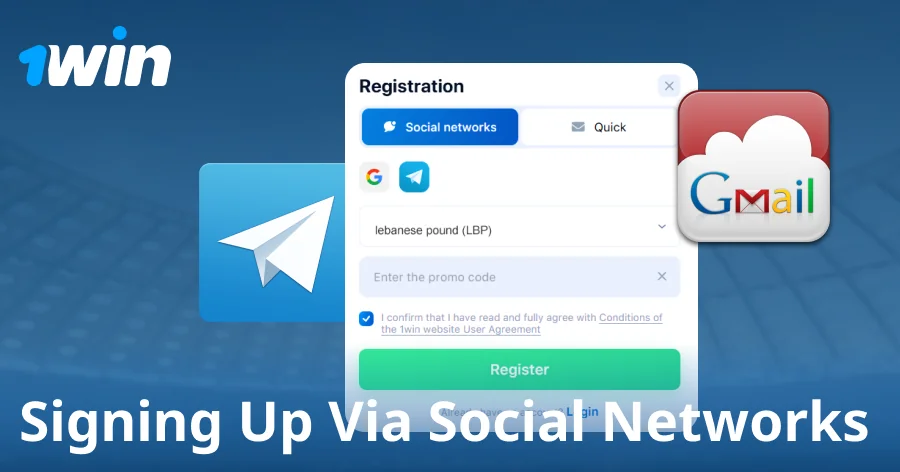 Joining 1win via social media networks